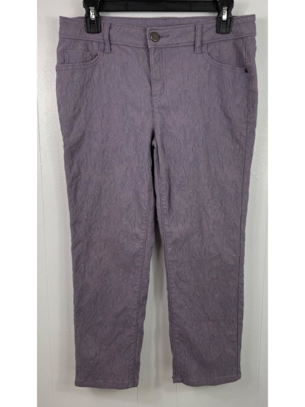 Simply Vera Vera Wang Lavender Textured Denim Pants Size 6 Womens Casual Wear